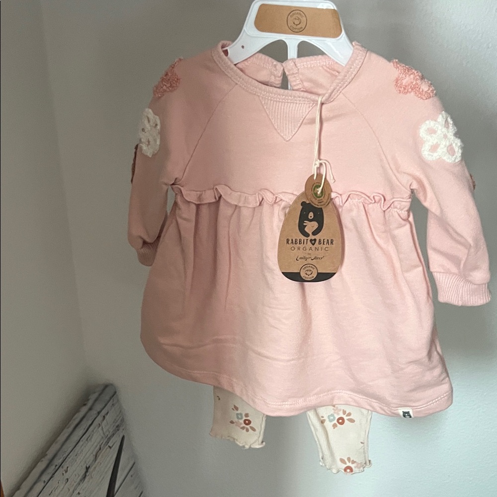 Rabbit & Bear Organic Pink Kids Matching Set